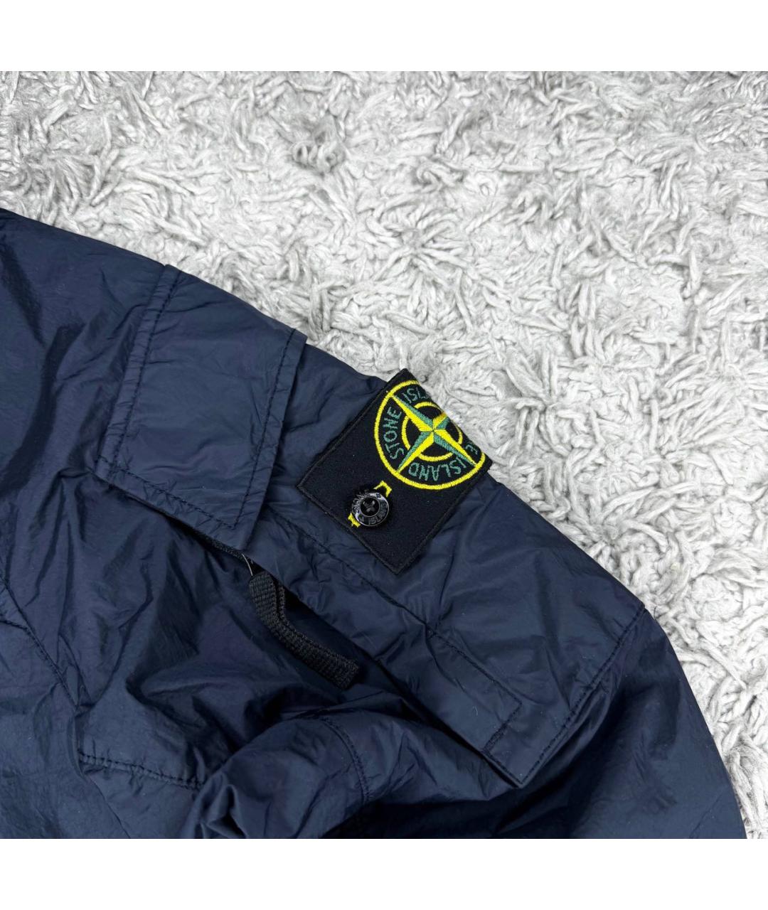STONE ISLAND Темно-синяя полиэстеровая куртка, фото 2