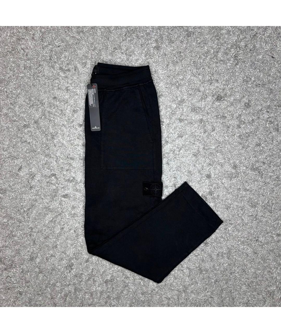 STONE ISLAND Черные хлопковые повседневные брюки, фото 2