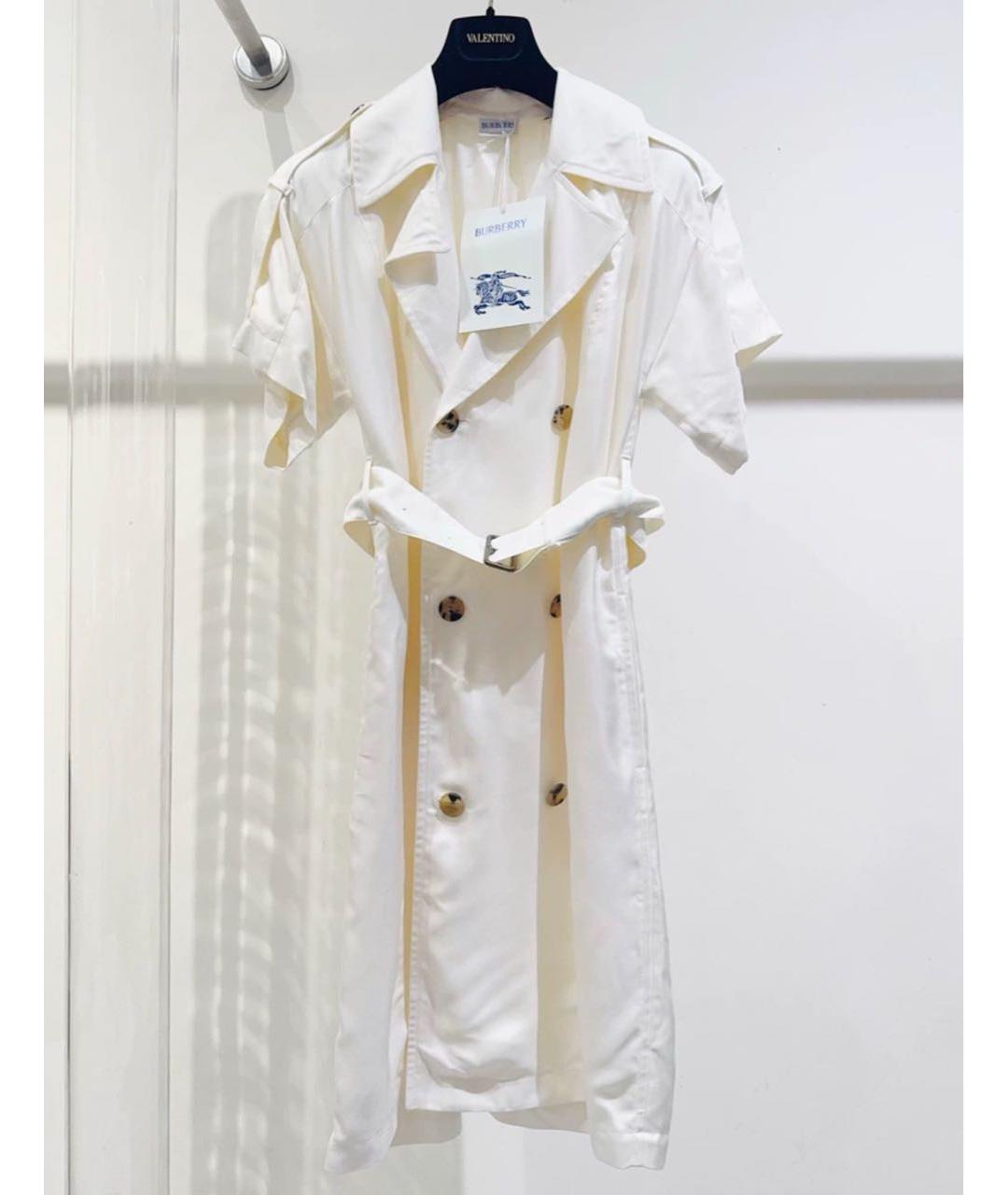 BURBERRY Белое хлопковое пальто, фото 2