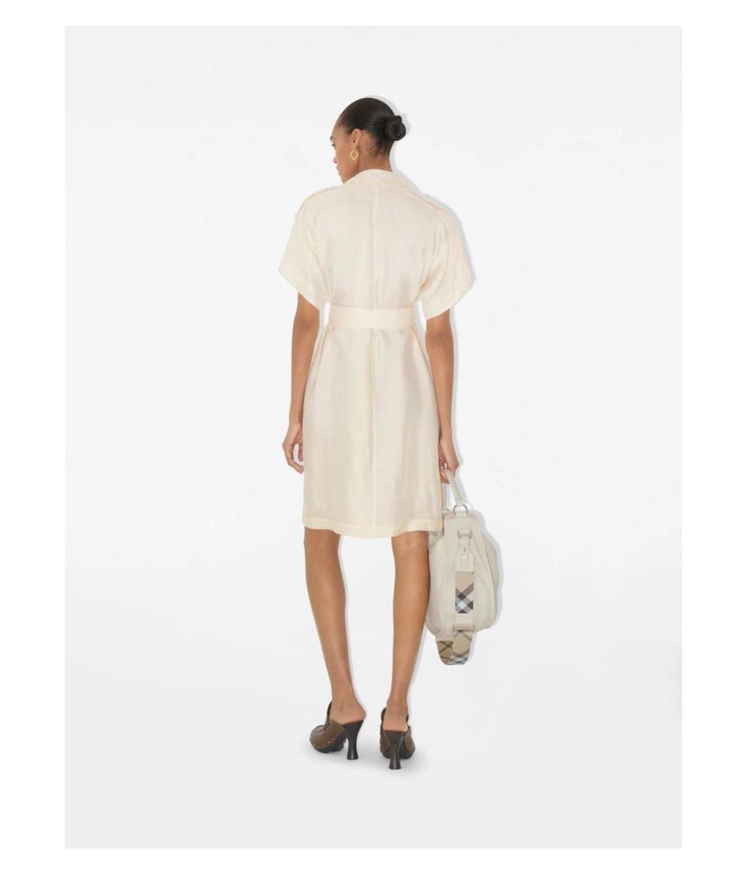 BURBERRY Белое хлопковое пальто, фото 3