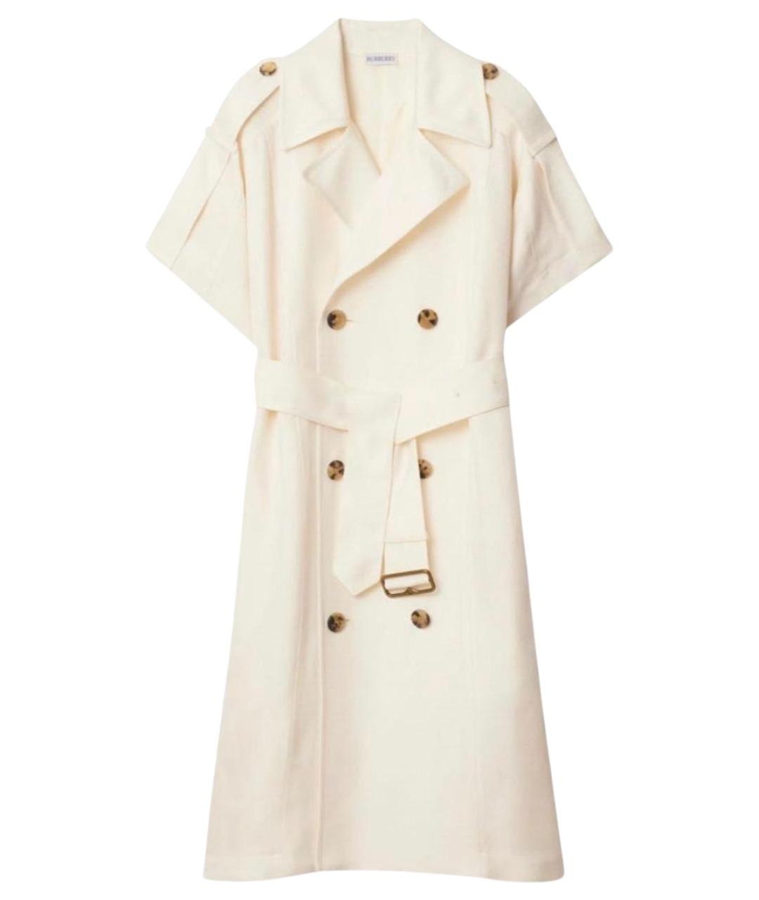 BURBERRY Белое хлопковое пальто, фото 1