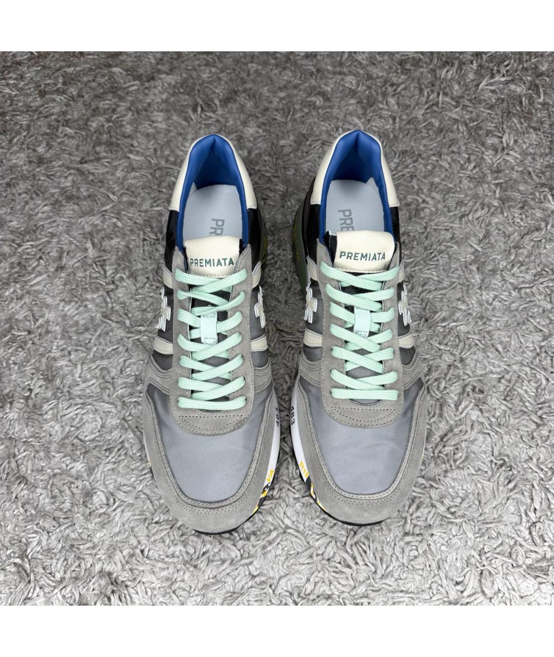 PREMIATA Серые текстильные низкие кроссовки / кеды, фото 3