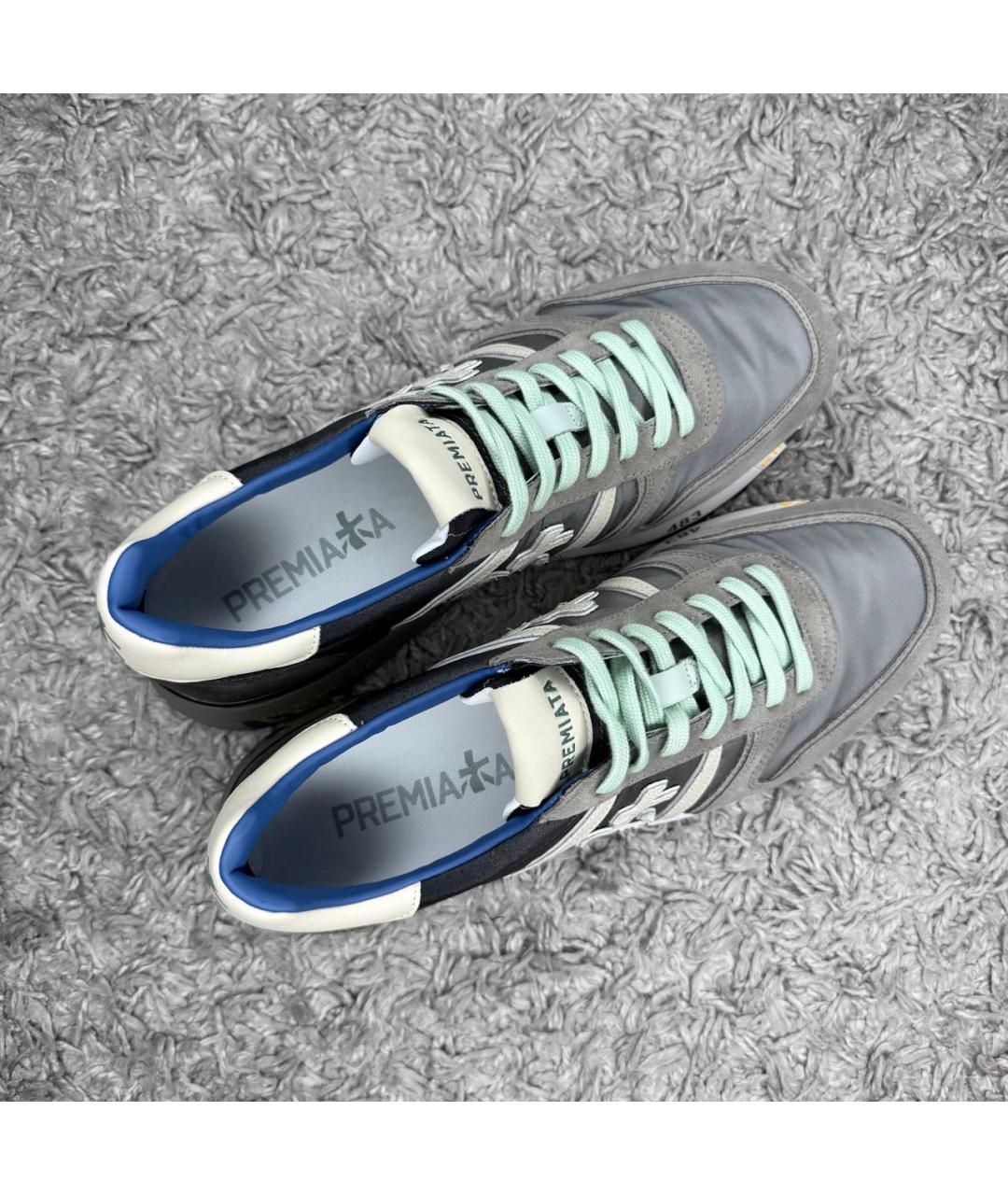 PREMIATA Серые текстильные низкие кроссовки / кеды, фото 5