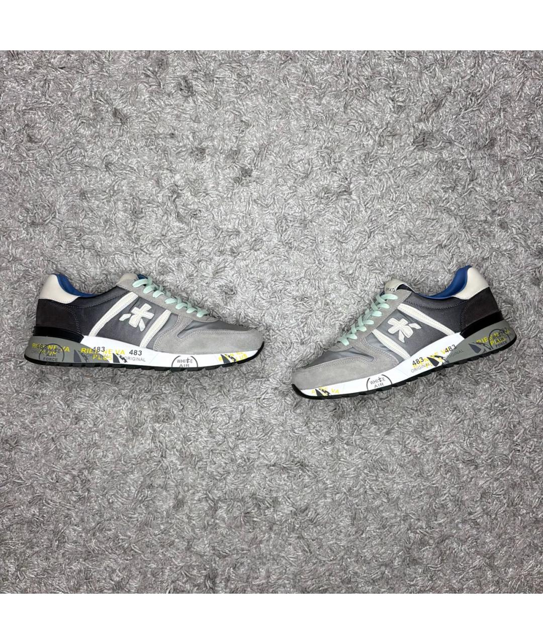 PREMIATA Серые текстильные низкие кроссовки / кеды, фото 9