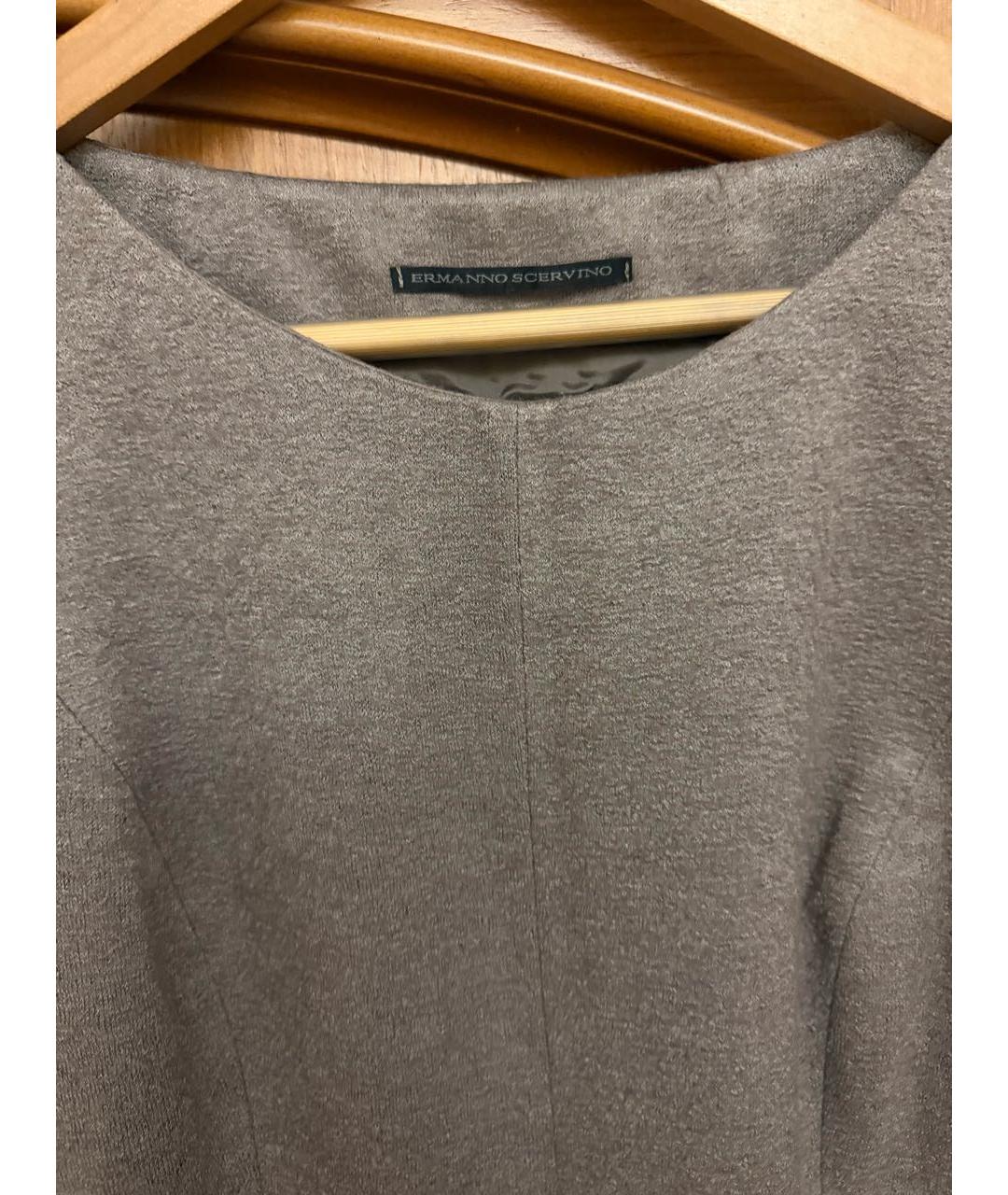 ERMANNO SCERVINO Бежевое шерстяное повседневное платье, фото 4