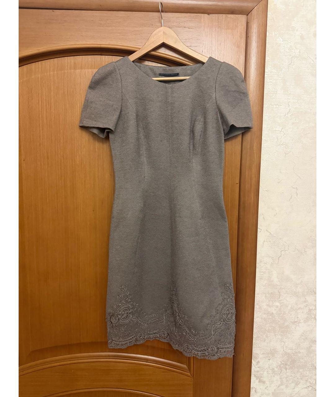 ERMANNO SCERVINO Бежевое шерстяное повседневное платье, фото 5