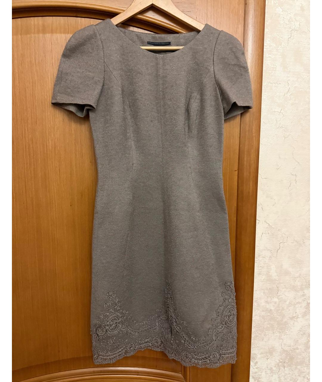 ERMANNO SCERVINO Бежевое шерстяное повседневное платье, фото 2