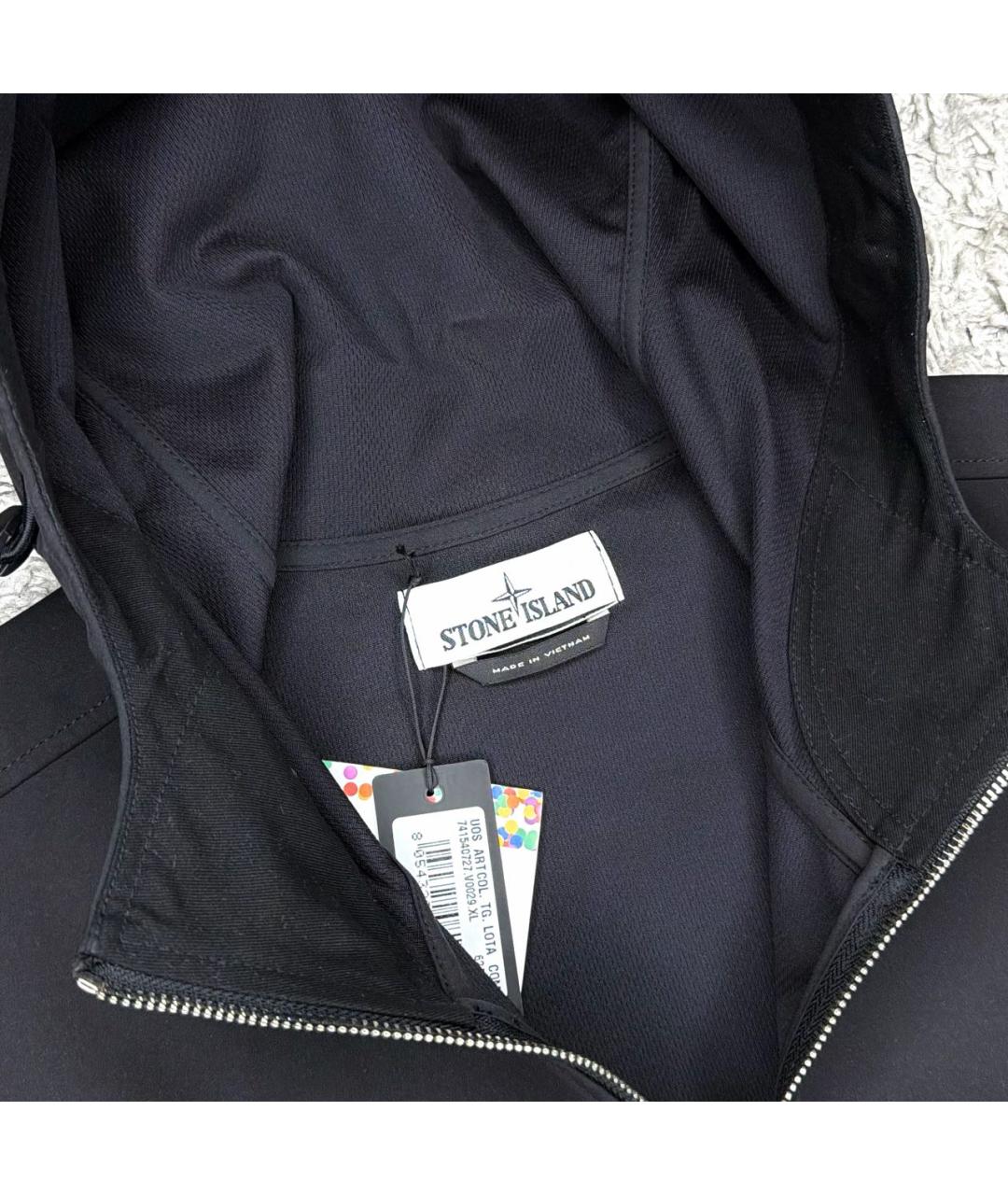 STONE ISLAND Черная хлопковая куртка, фото 3