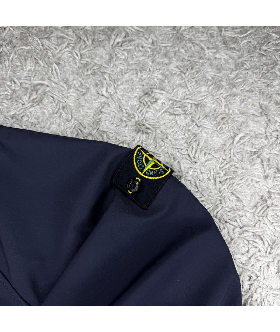 STONE ISLAND Темно-синяя хлопковая куртка, фото 2