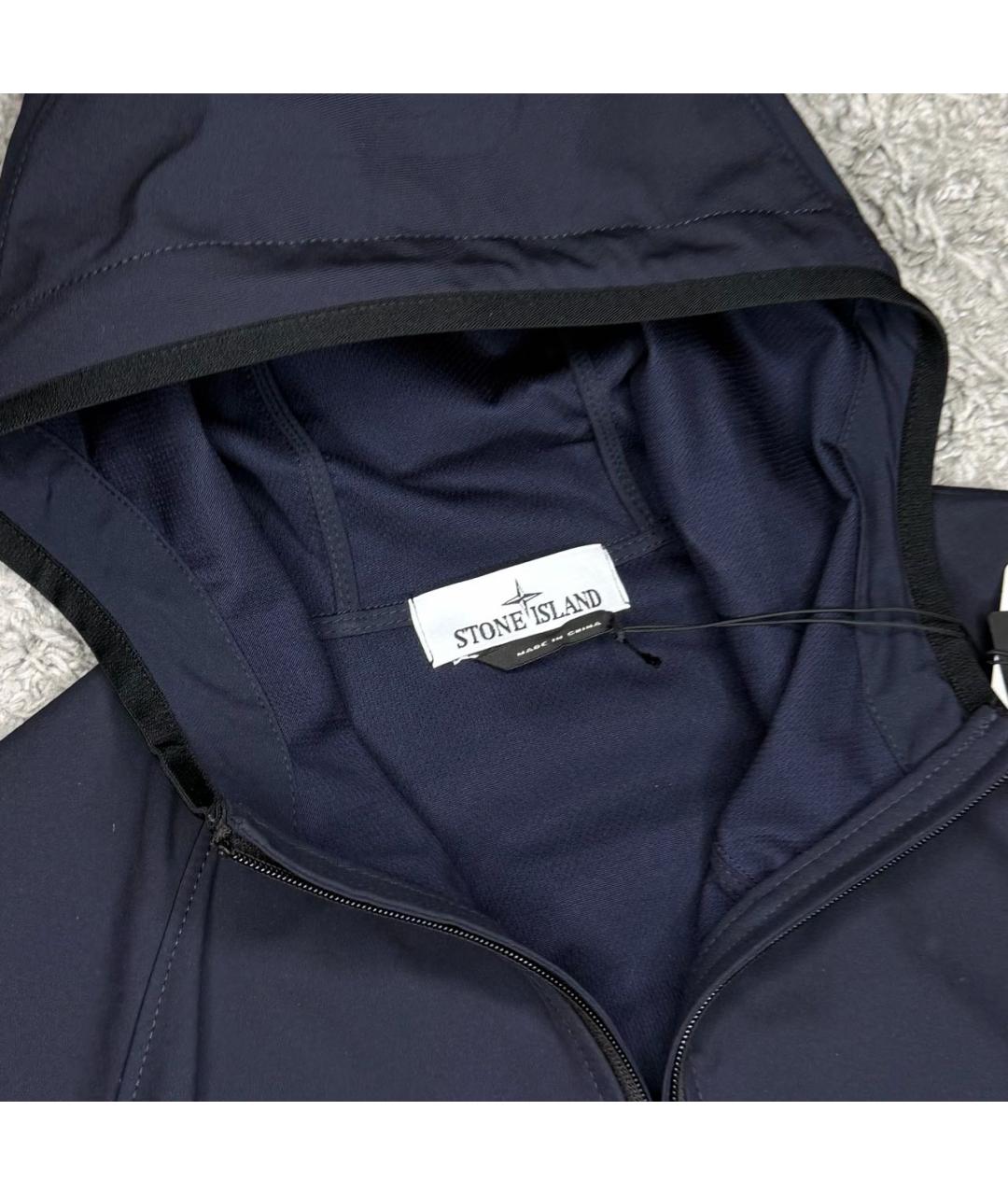 STONE ISLAND Темно-синяя хлопковая куртка, фото 3