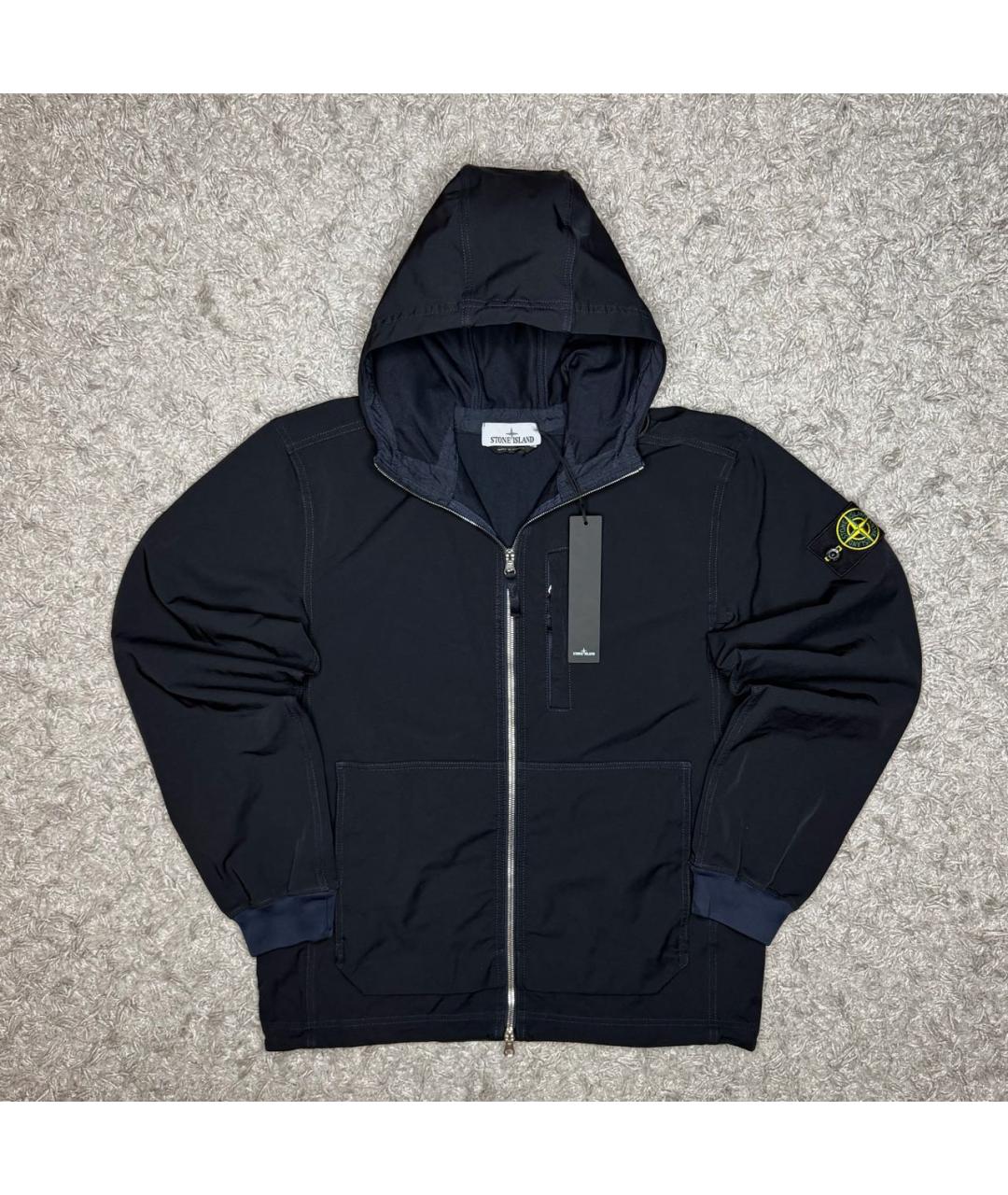 STONE ISLAND Темно-синяя хлопковая куртка, фото 6