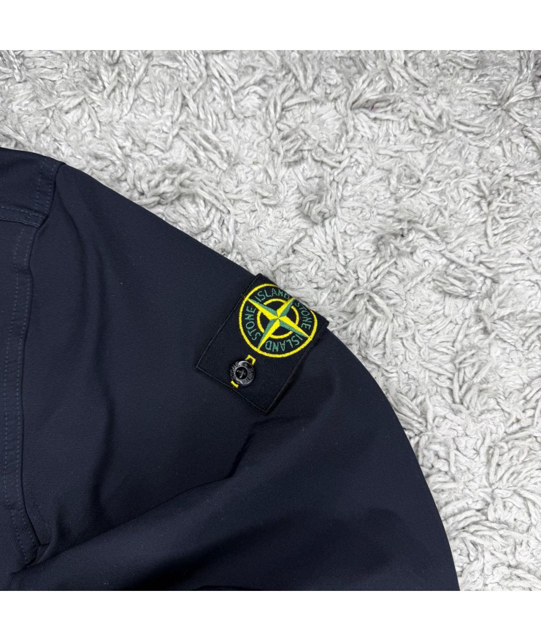 STONE ISLAND Темно-синяя хлопковая куртка, фото 2
