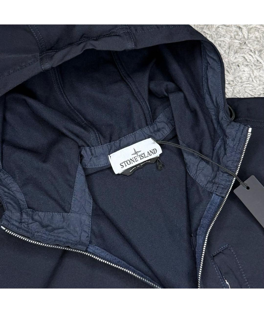 STONE ISLAND Темно-синяя хлопковая куртка, фото 3
