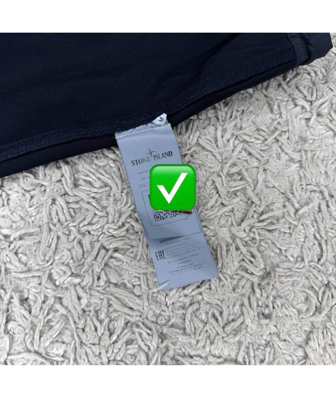 STONE ISLAND Темно-синяя хлопковая куртка, фото 5