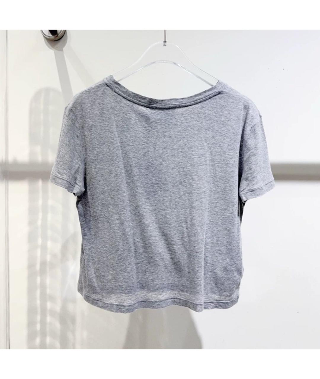 MIU MIU Серая хлопковая футболка, фото 5