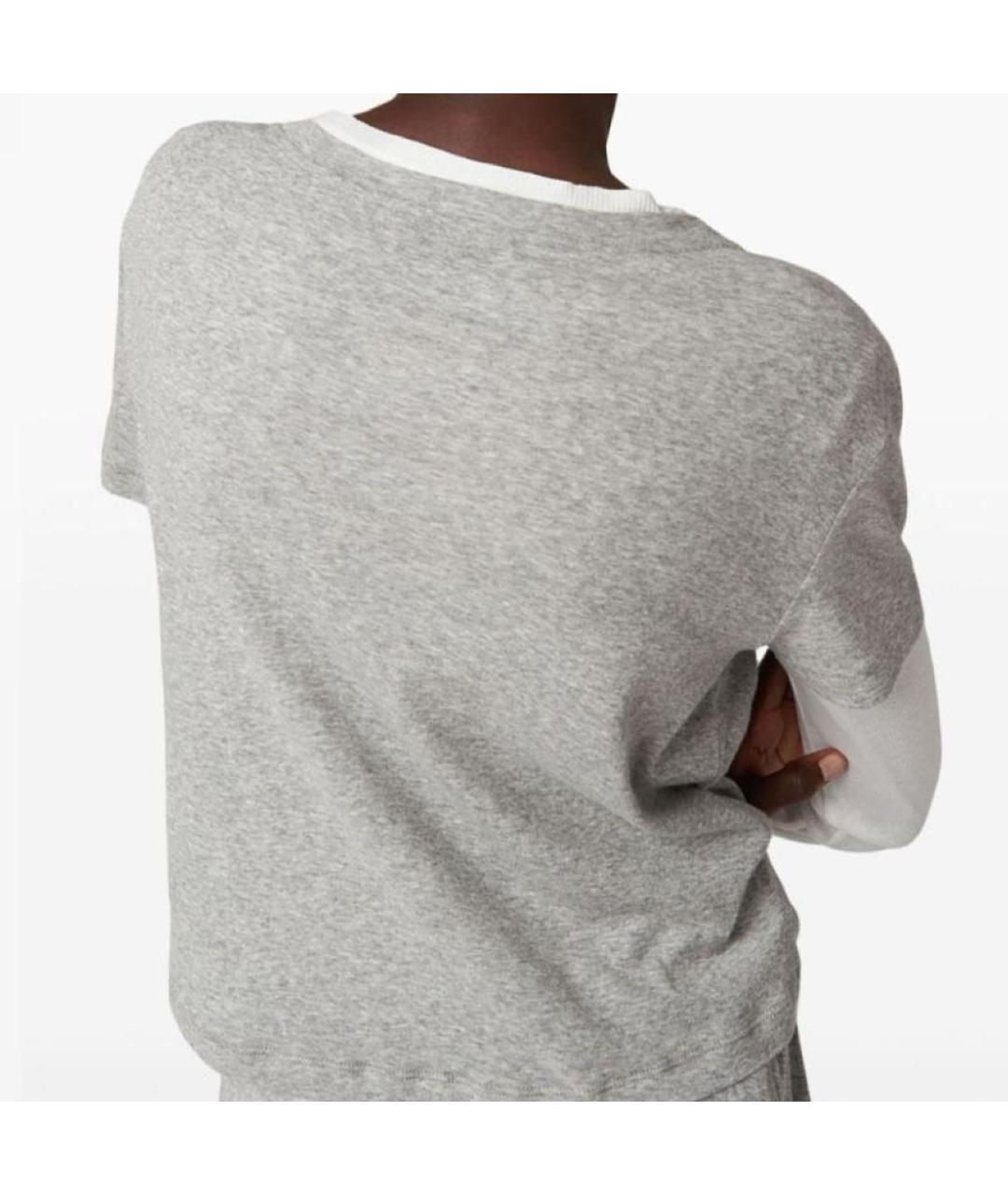 MIU MIU Серая хлопковая футболка, фото 4