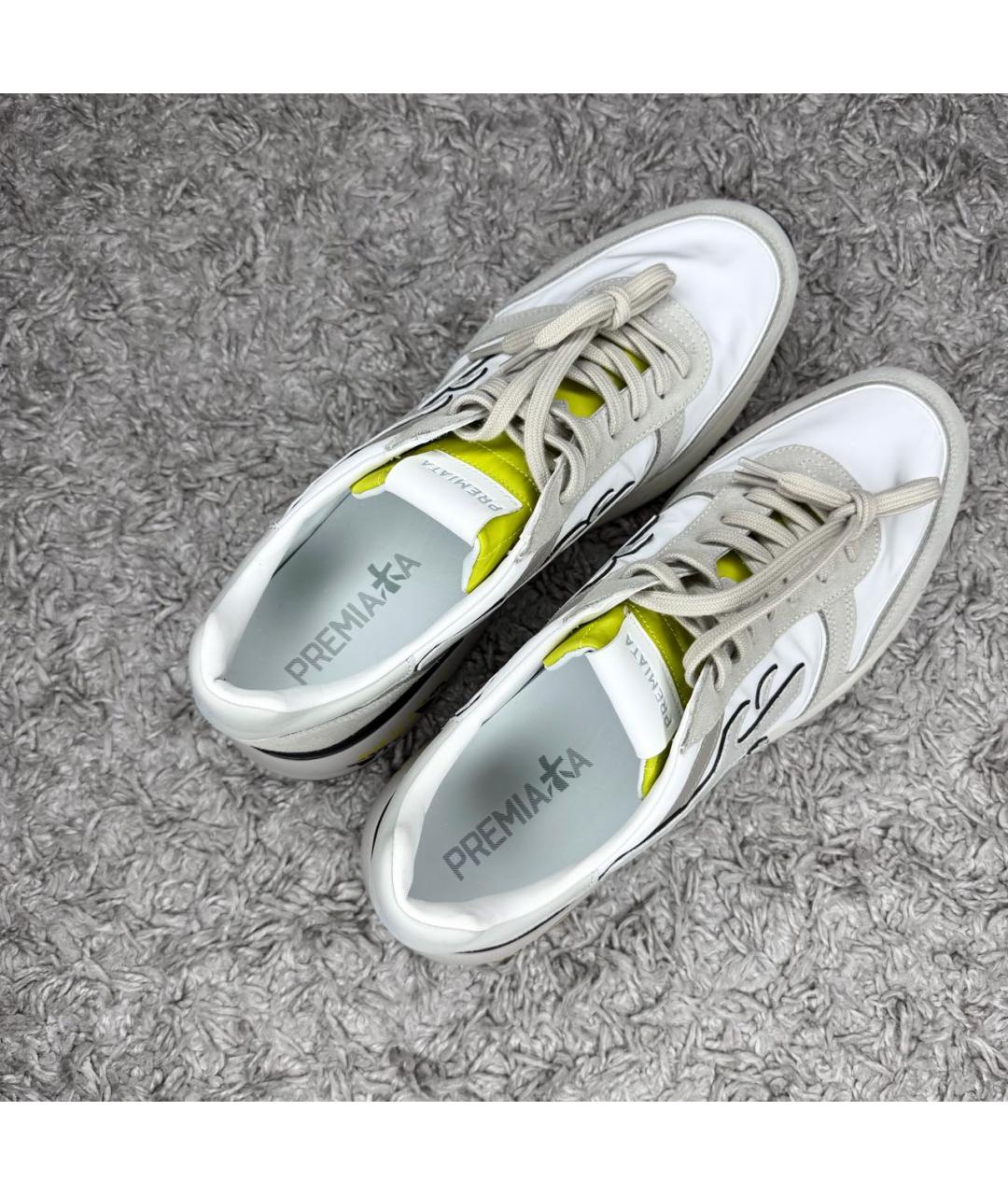 PREMIATA Бежевые текстильные низкие кроссовки / кеды, фото 4