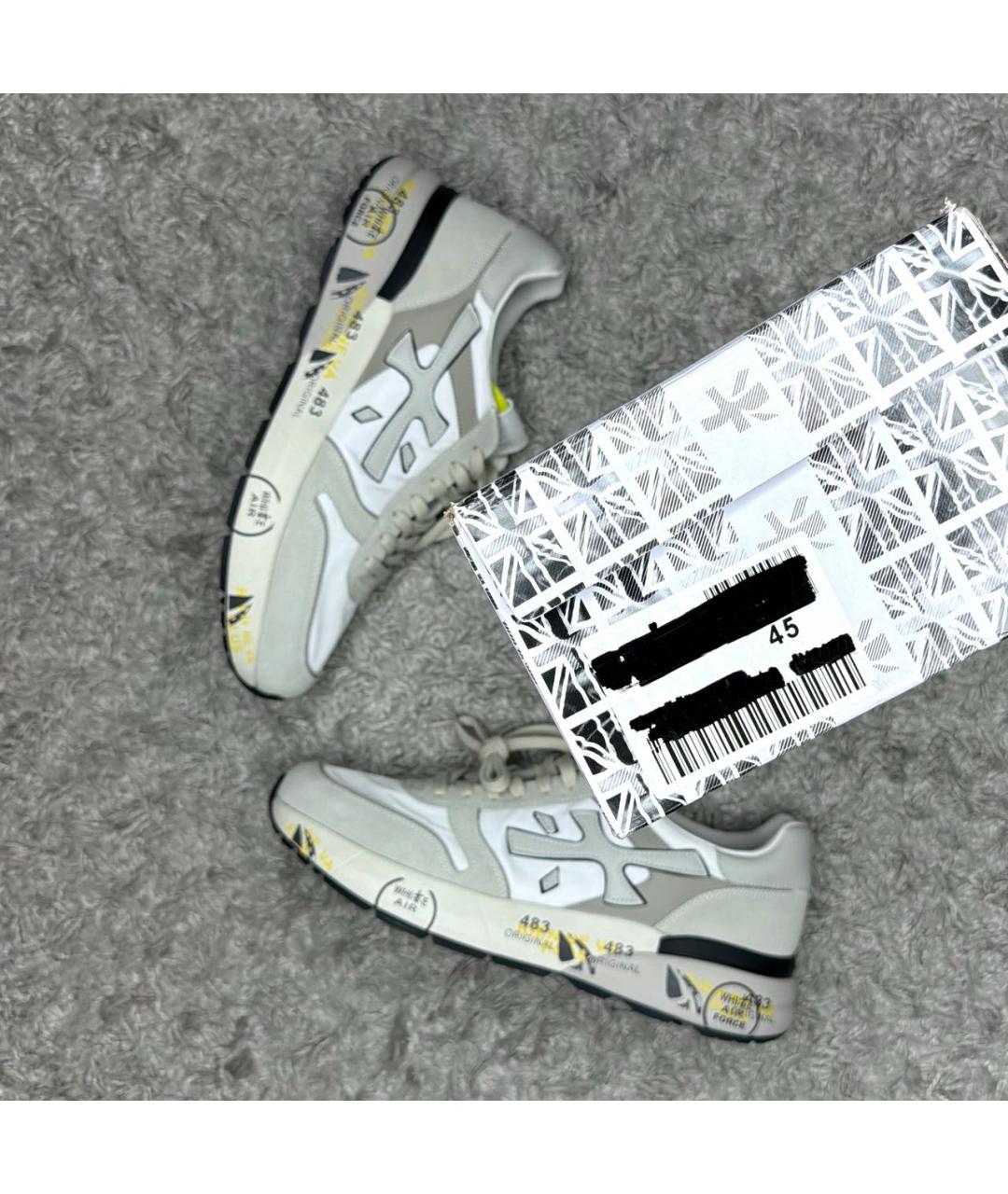 PREMIATA Бежевые текстильные низкие кроссовки / кеды, фото 8