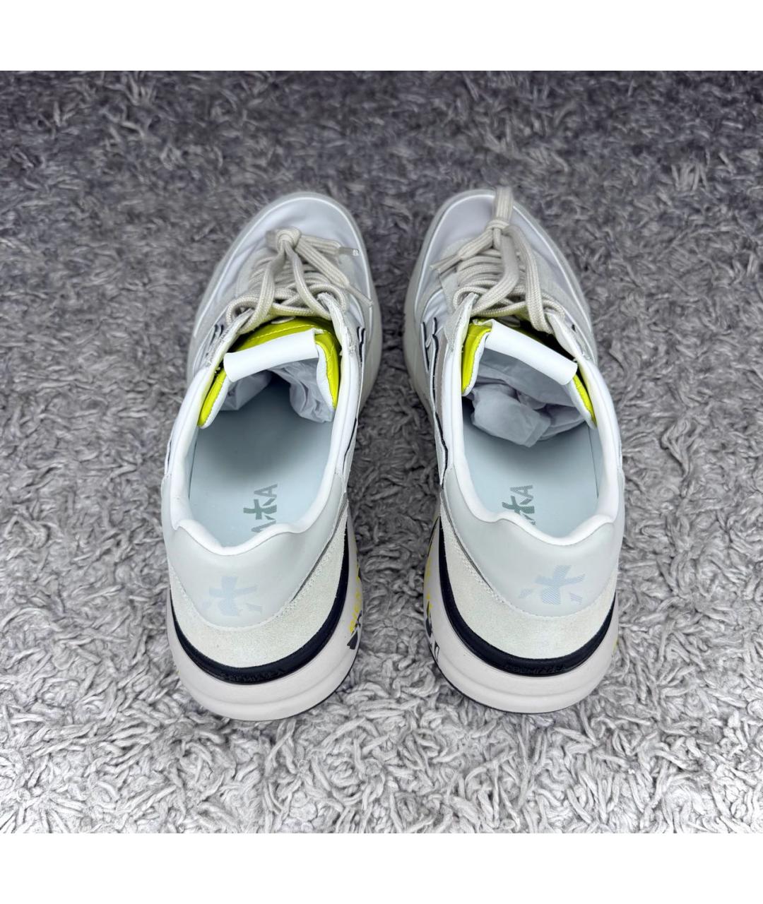 PREMIATA Бежевые текстильные низкие кроссовки / кеды, фото 5