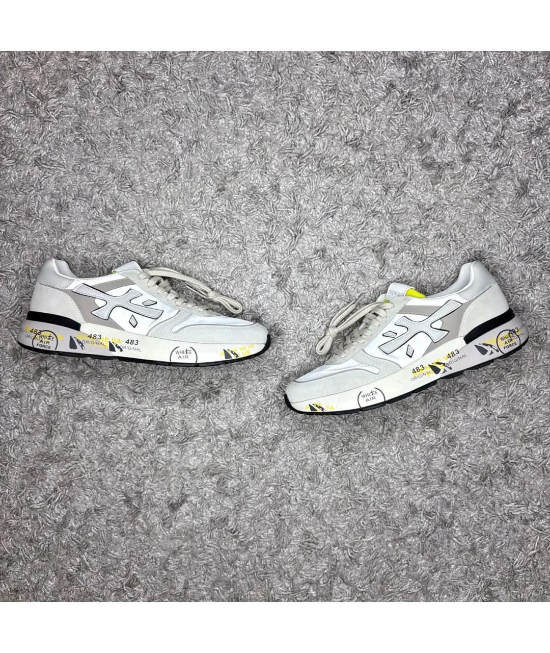 PREMIATA Бежевые текстильные низкие кроссовки / кеды, фото 9