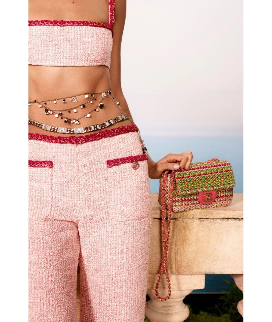 CHANEL Розовая твидовая футболка, фото 7