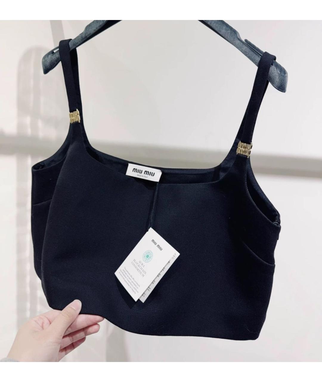 MIU MIU Черная майка, фото 3