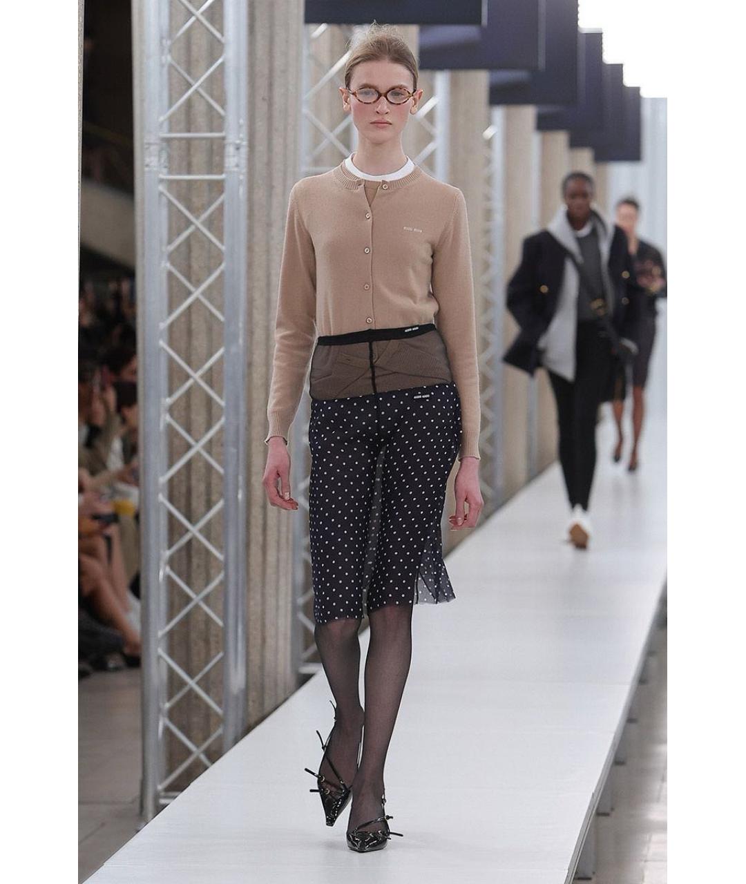 MIU MIU Темно-синяя юбка миди, фото 3