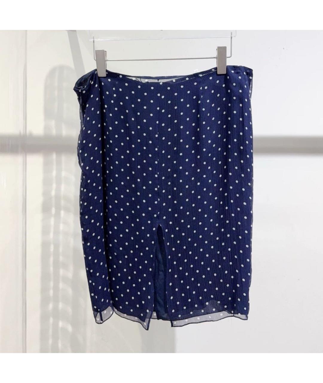 MIU MIU Темно-синяя юбка миди, фото 5