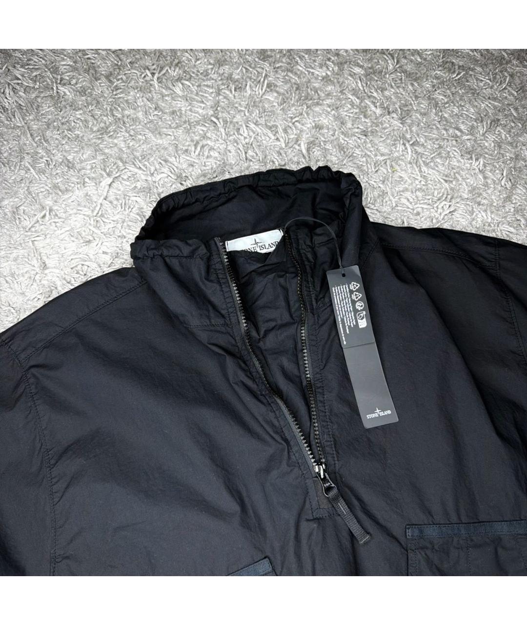 STONE ISLAND Черная хлопковая куртка, фото 6