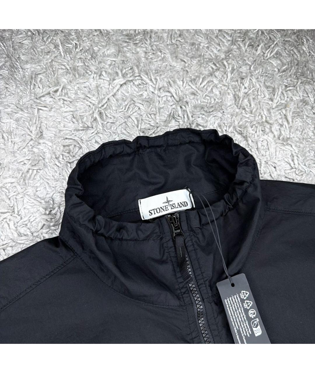 STONE ISLAND Черная хлопковая куртка, фото 3