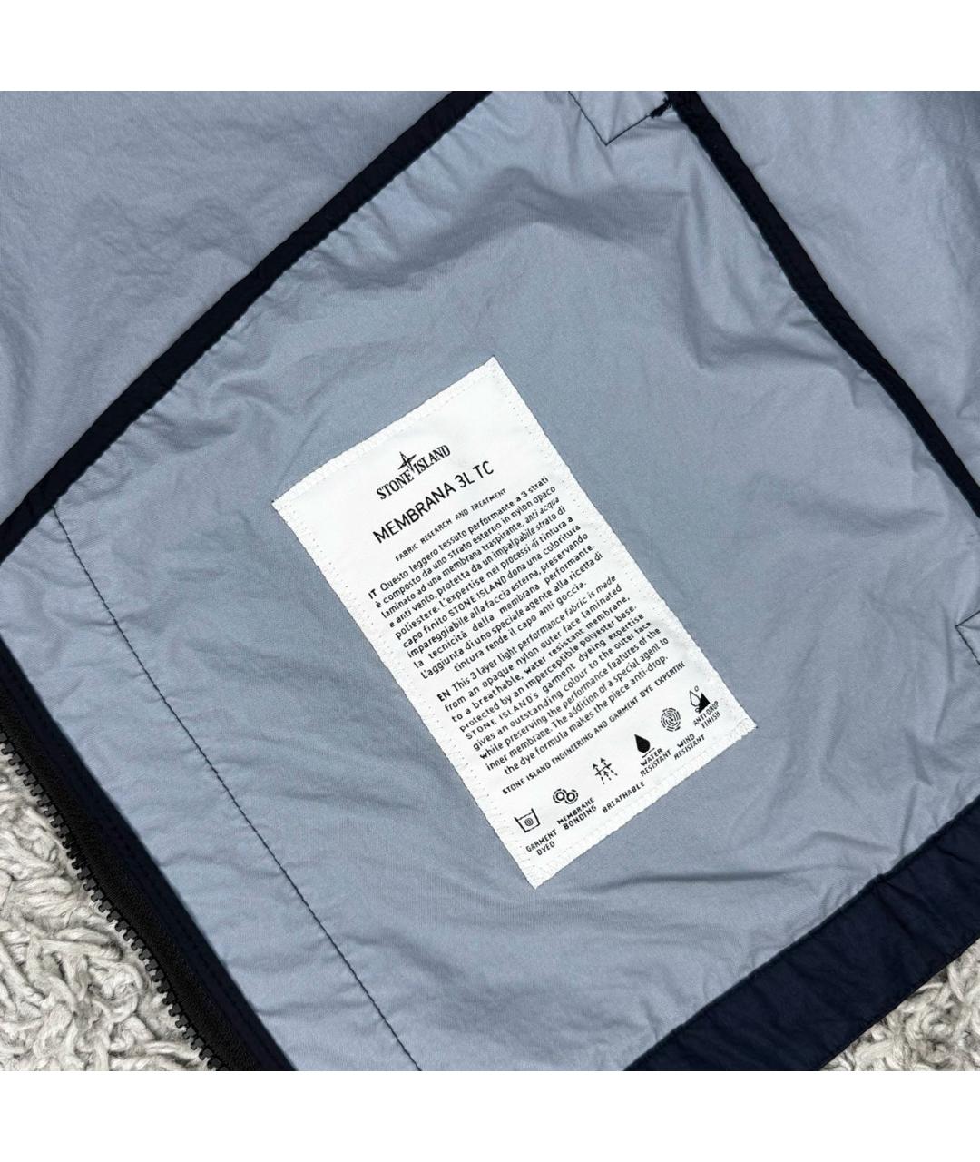 STONE ISLAND Темно-синяя полиэстеровая куртка, фото 5