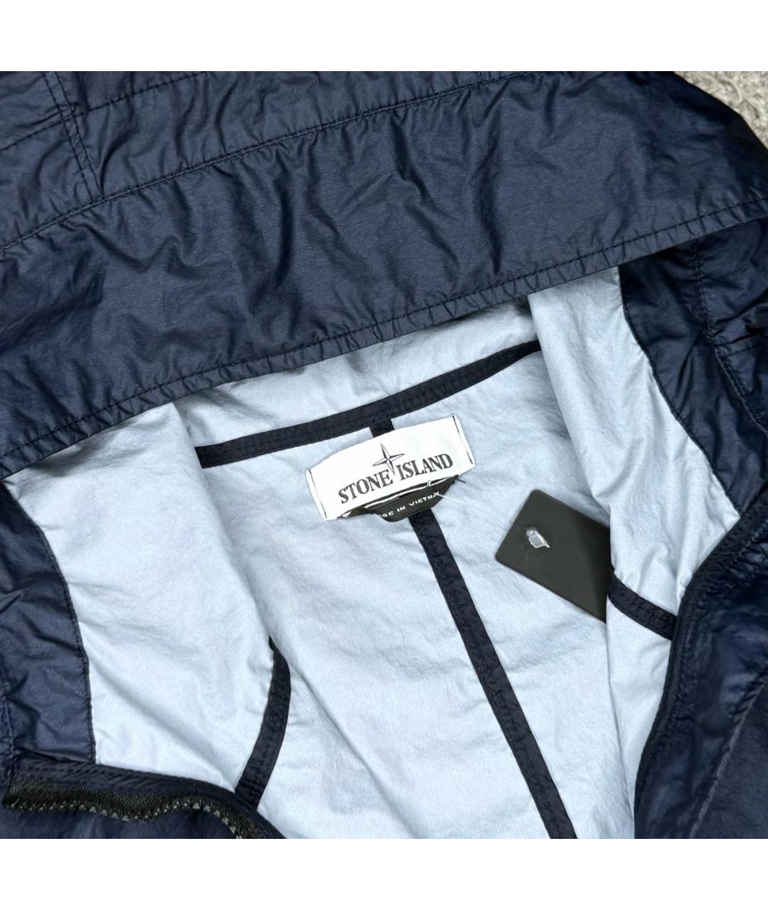 STONE ISLAND Темно-синяя полиэстеровая куртка, фото 3