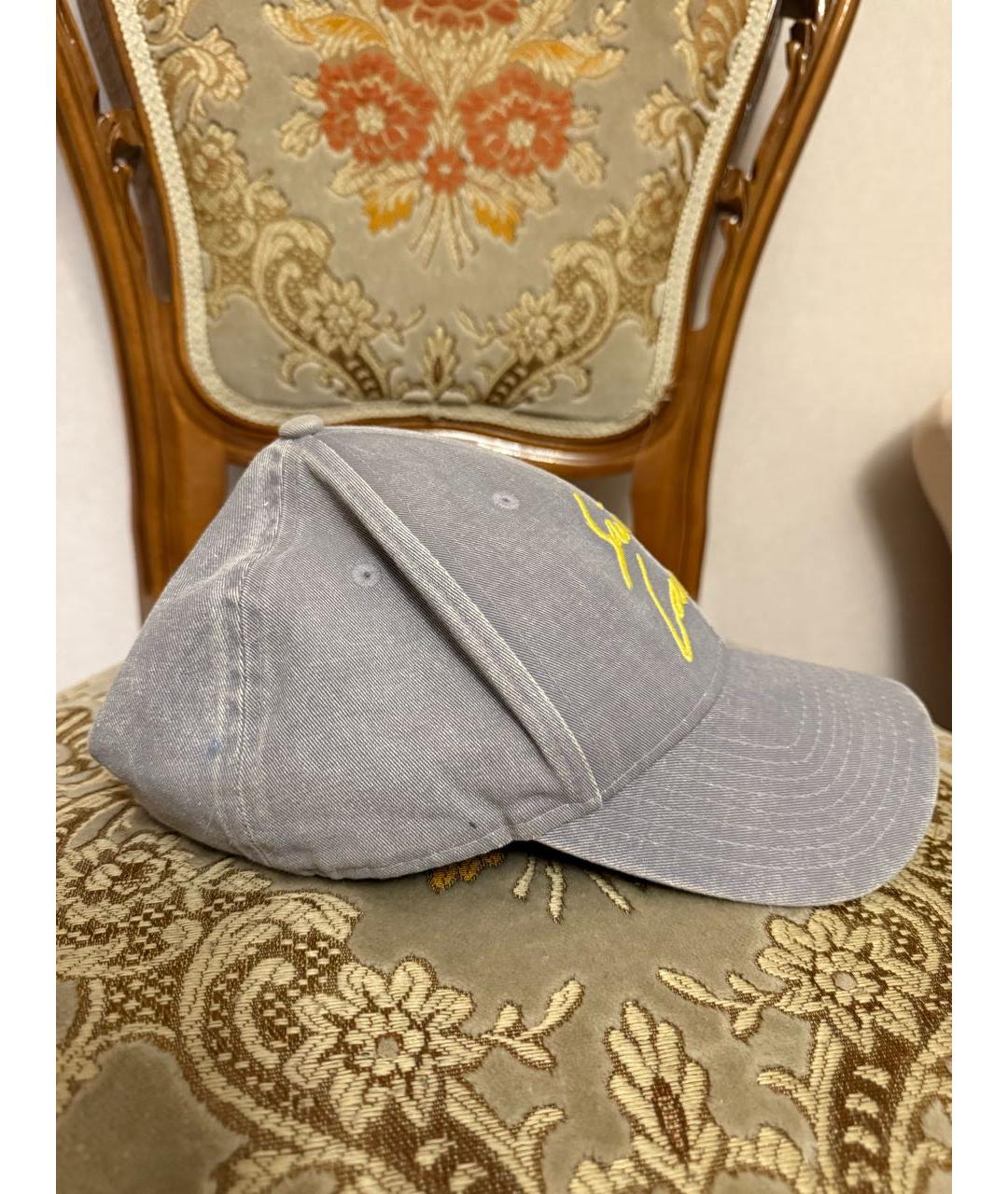 SAINT LAURENT Голубая хлопковая кепка, фото 3