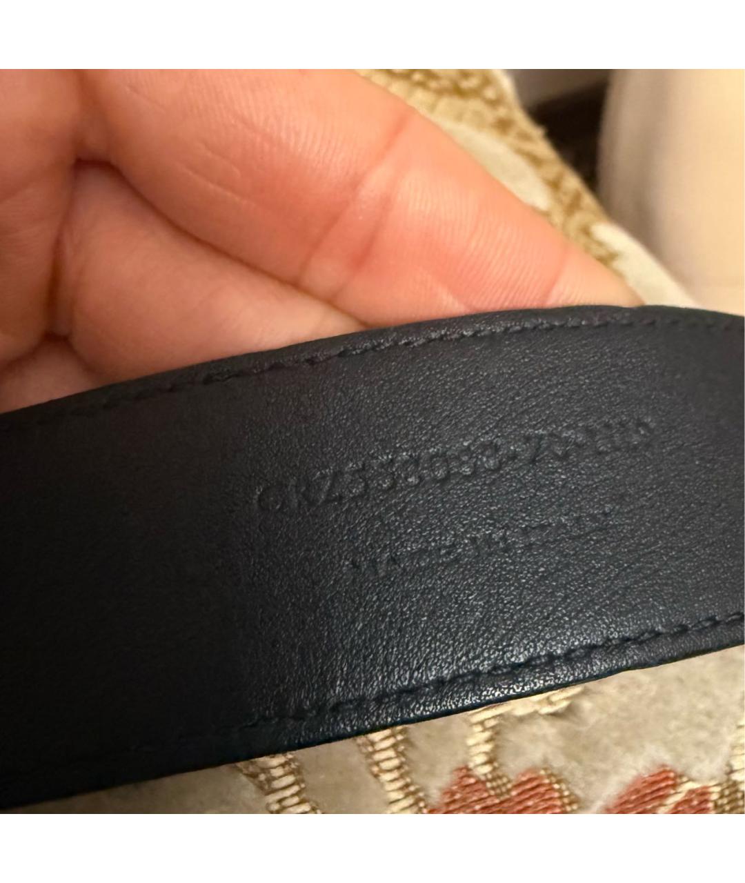 SAINT LAURENT Черный кожаный ремень, фото 3