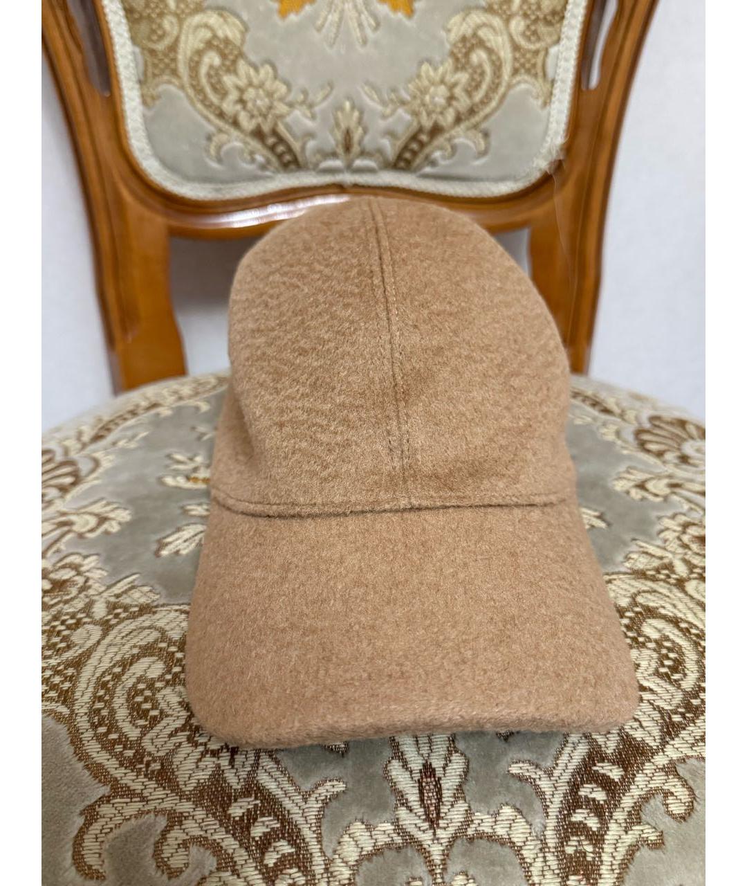 MAX MARA Коричневая шерстяная кепка, фото 2