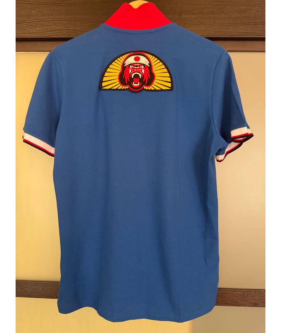 DSQUARED2 Синее хлопковое поло с коротким рукавом, фото 2