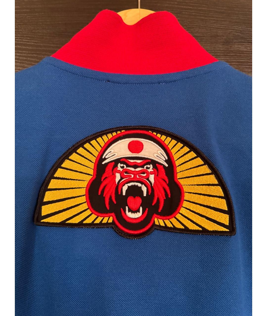 DSQUARED2 Синее хлопковое поло с коротким рукавом, фото 4