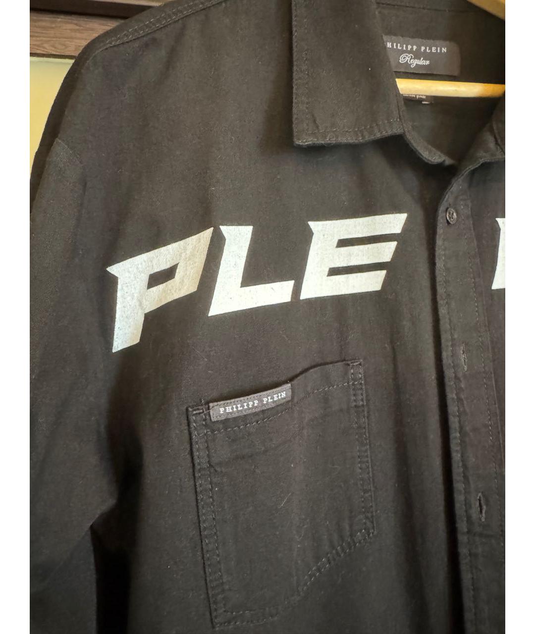 PHILIPP PLEIN Черная хлопковая кэжуал рубашка, фото 3