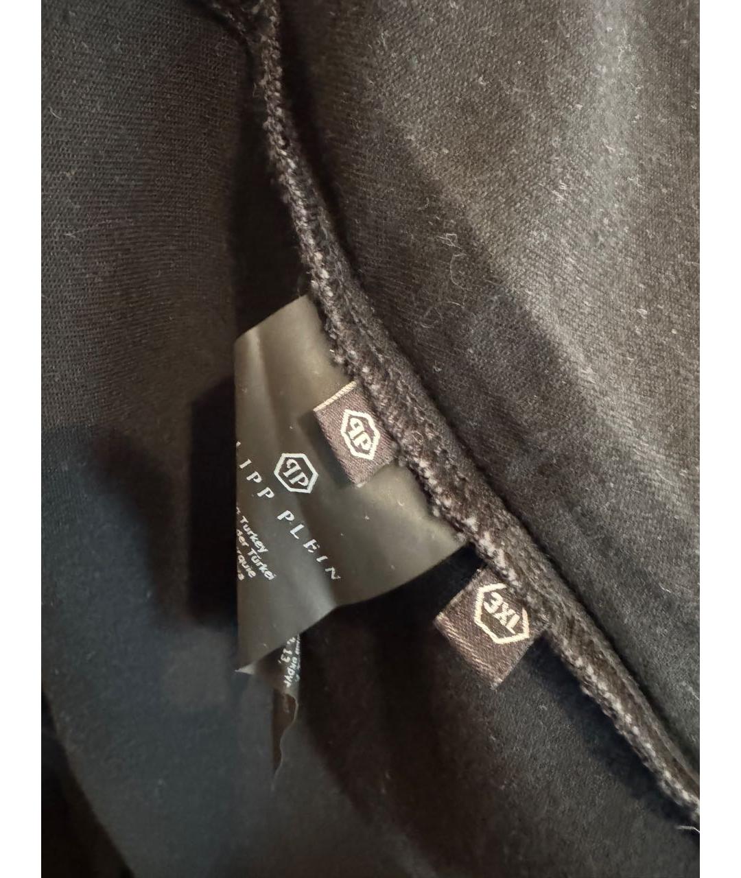 PHILIPP PLEIN Черная хлопковая кэжуал рубашка, фото 8