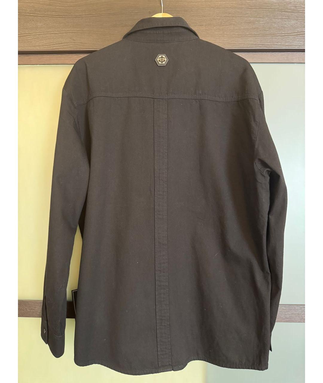 PHILIPP PLEIN Черная хлопковая кэжуал рубашка, фото 2