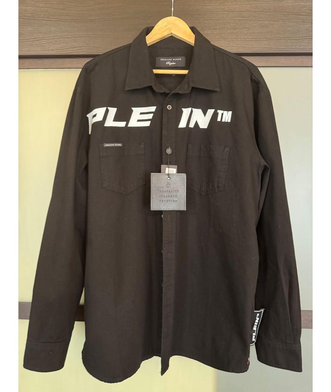PHILIPP PLEIN Черная хлопковая кэжуал рубашка, фото 9