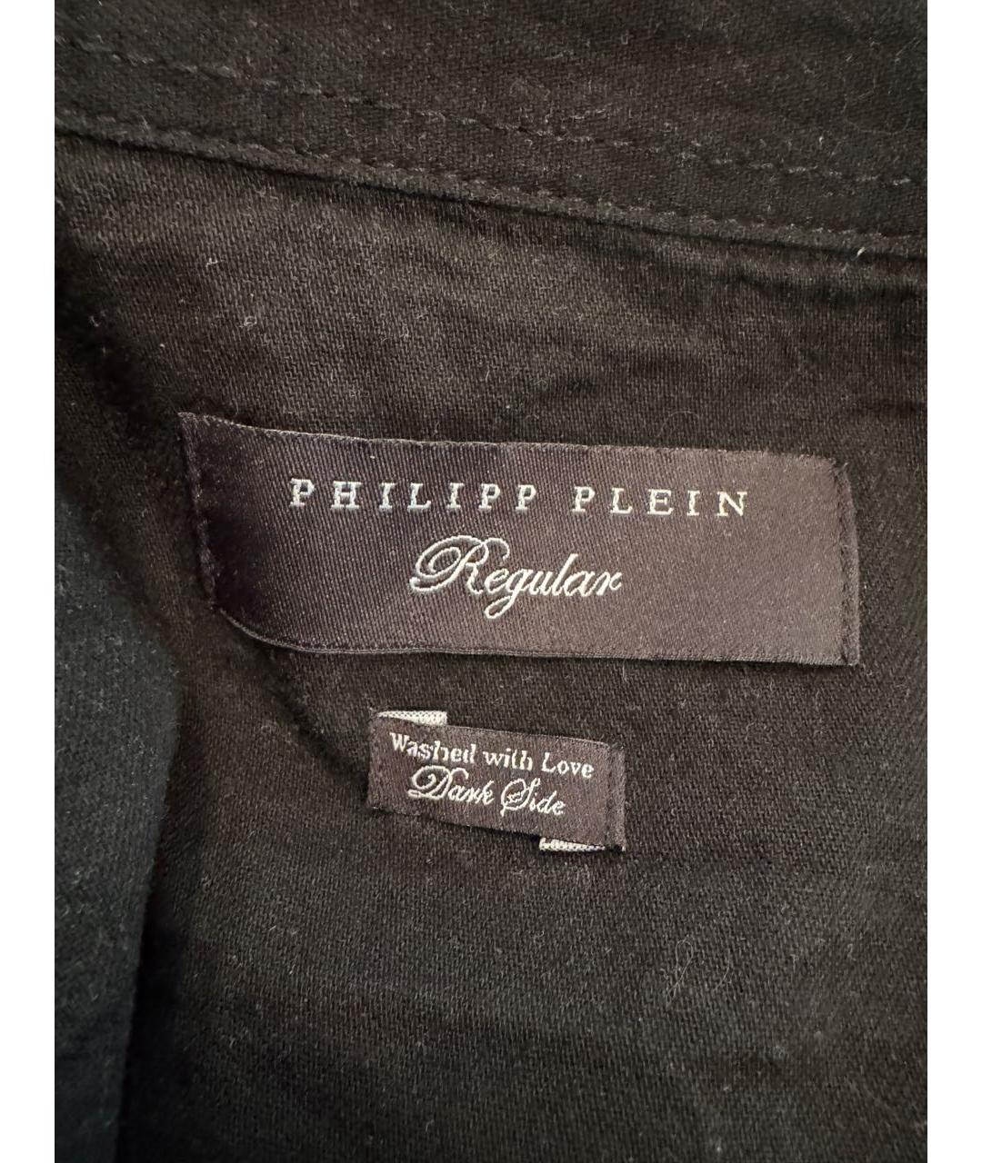 PHILIPP PLEIN Черная хлопковая кэжуал рубашка, фото 6