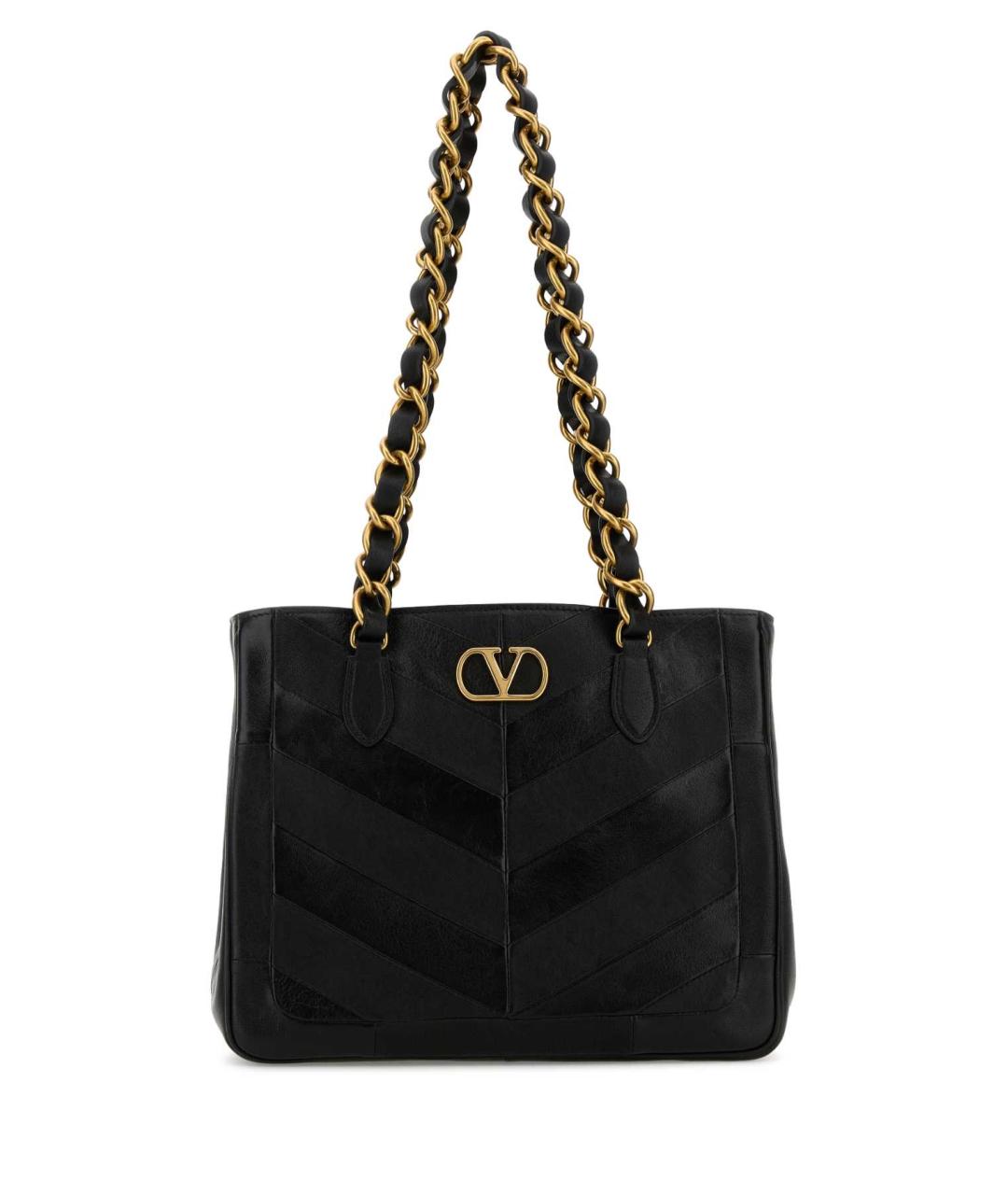 VALENTINO Черная кожаная сумка тоут, фото 1