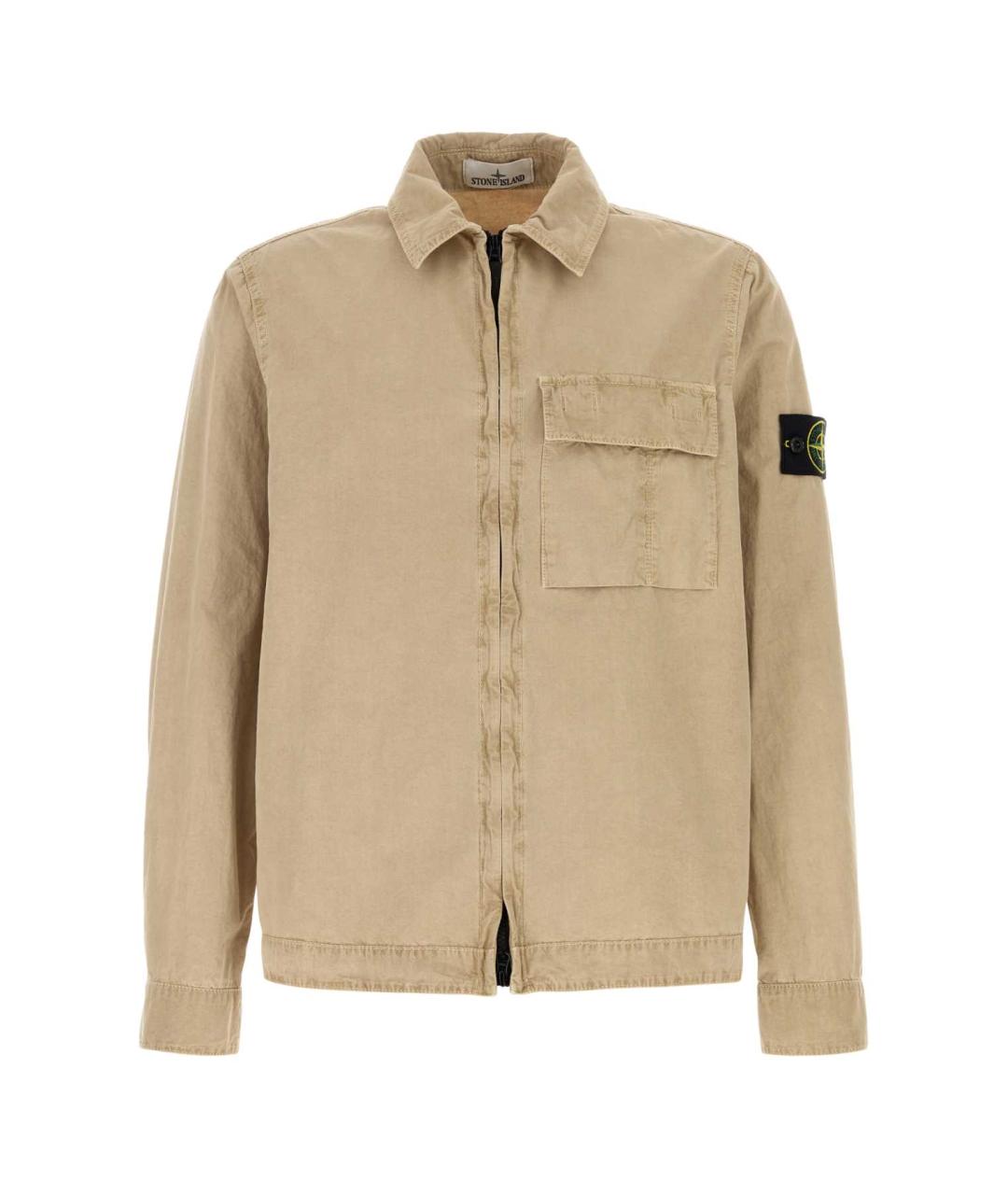 STONE ISLAND Бежевая хлопковая кэжуал рубашка, фото 1