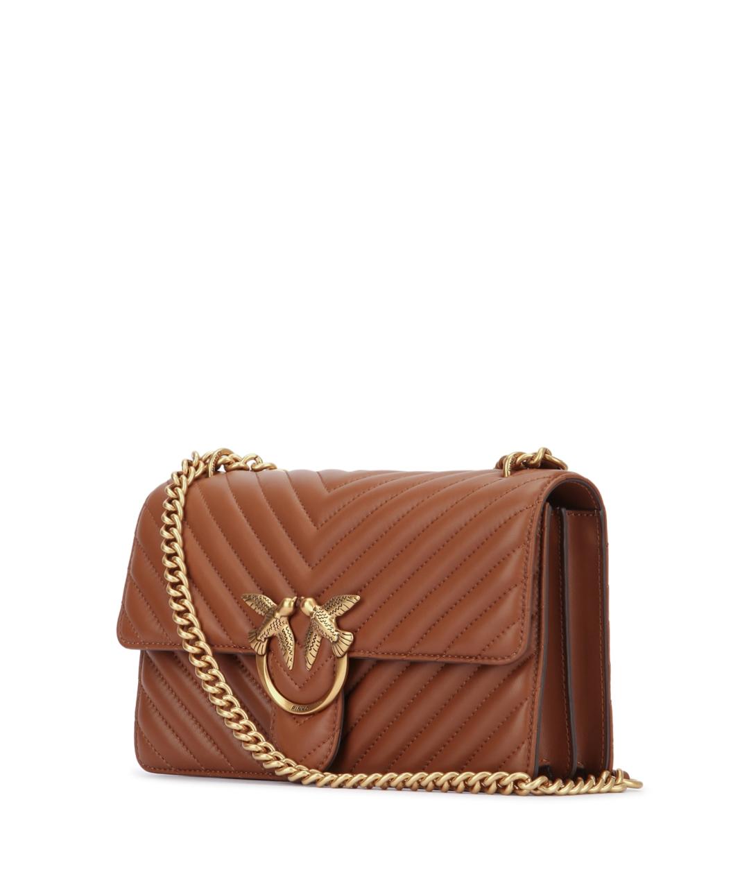 PINKO Коричневая кожаная сумка через плечо, фото 2