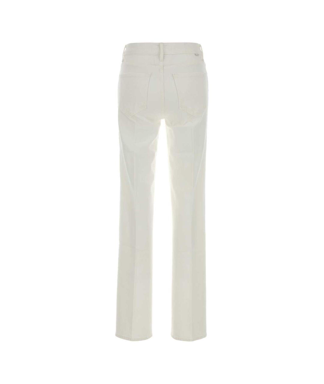 MOTHER Белые хлопковые прямые джинсы, фото 2
