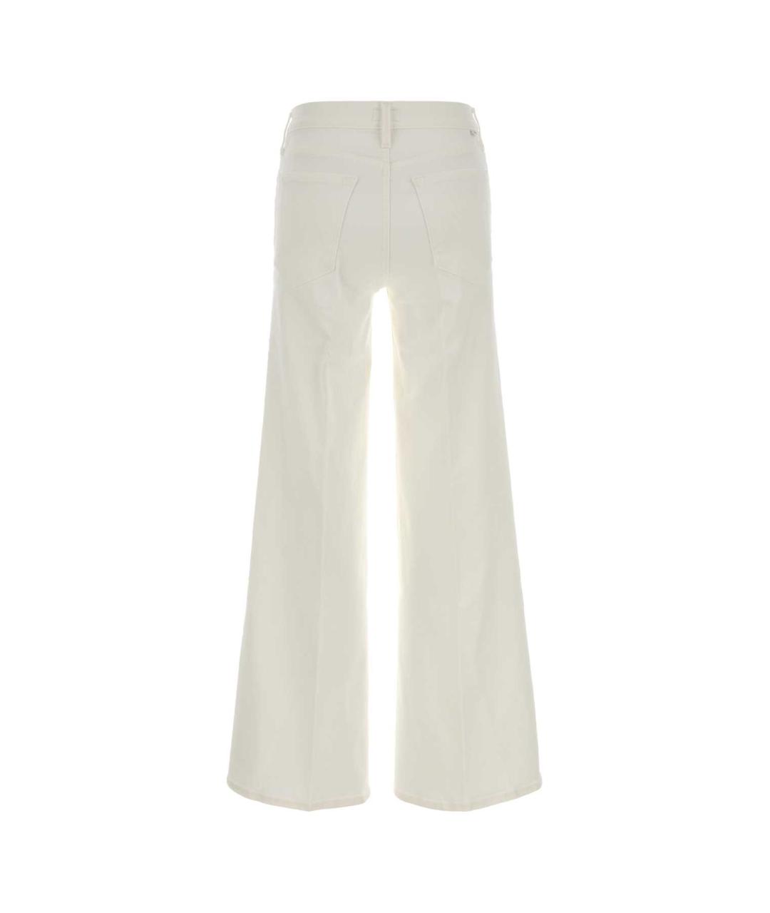 MOTHER Белые хлопко-полиэстеровые прямые джинсы, фото 2