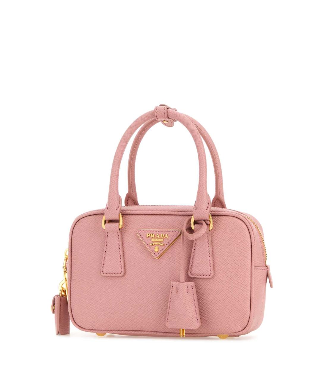 PRADA Розовая кожаная сумка с короткими ручками, фото 2