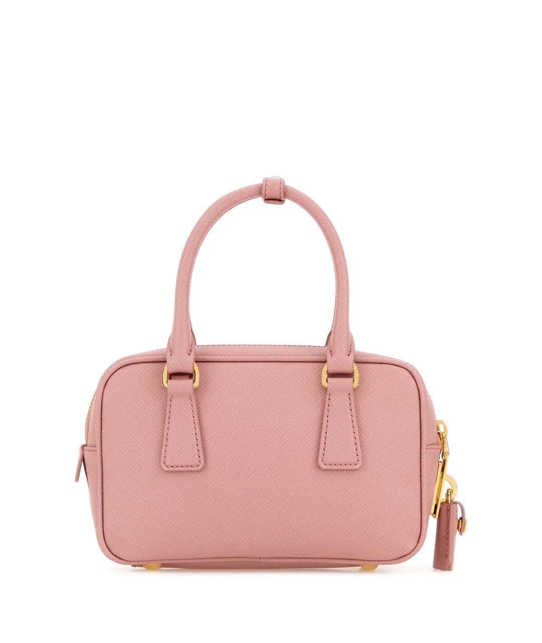 PRADA Розовая кожаная сумка с короткими ручками, фото 3