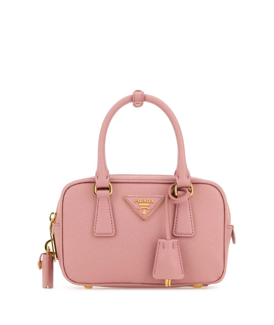 PRADA Розовая кожаная сумка с короткими ручками, фото 1